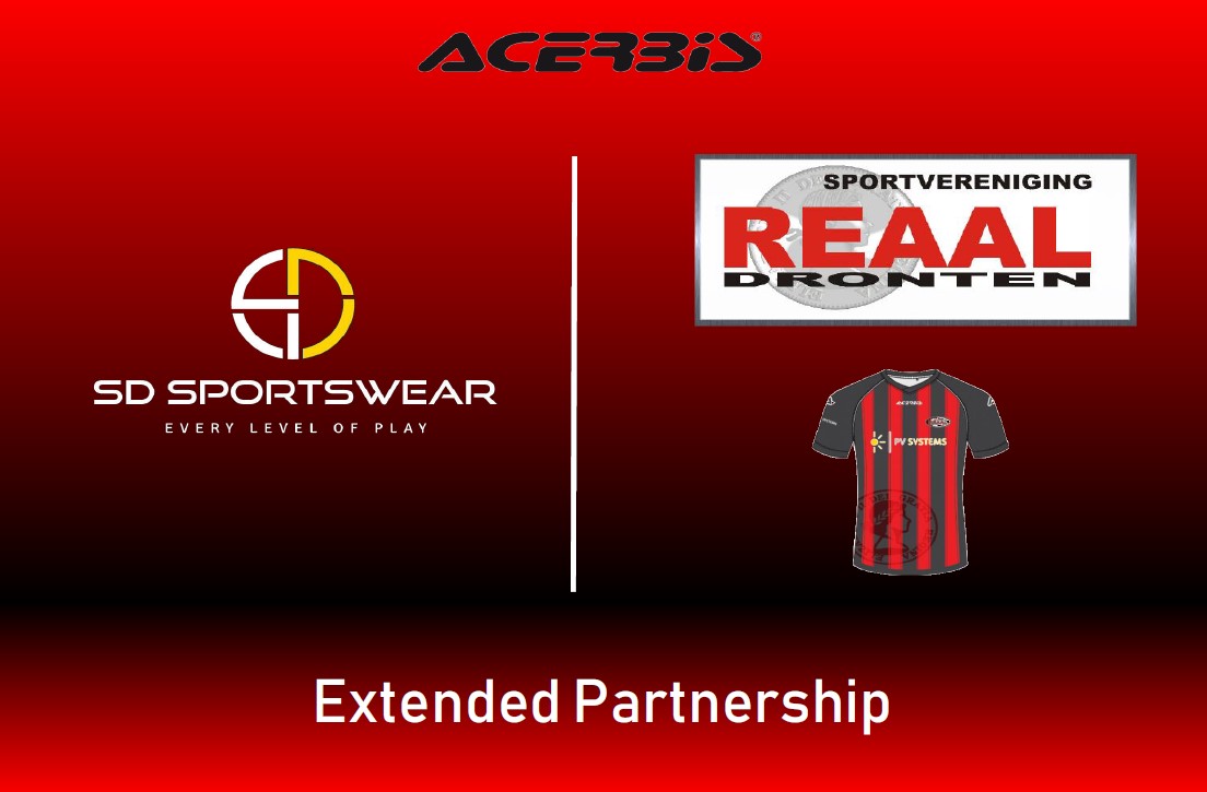 SD Sportswear en sv Reaal Dronten verlengen de samenwerking.