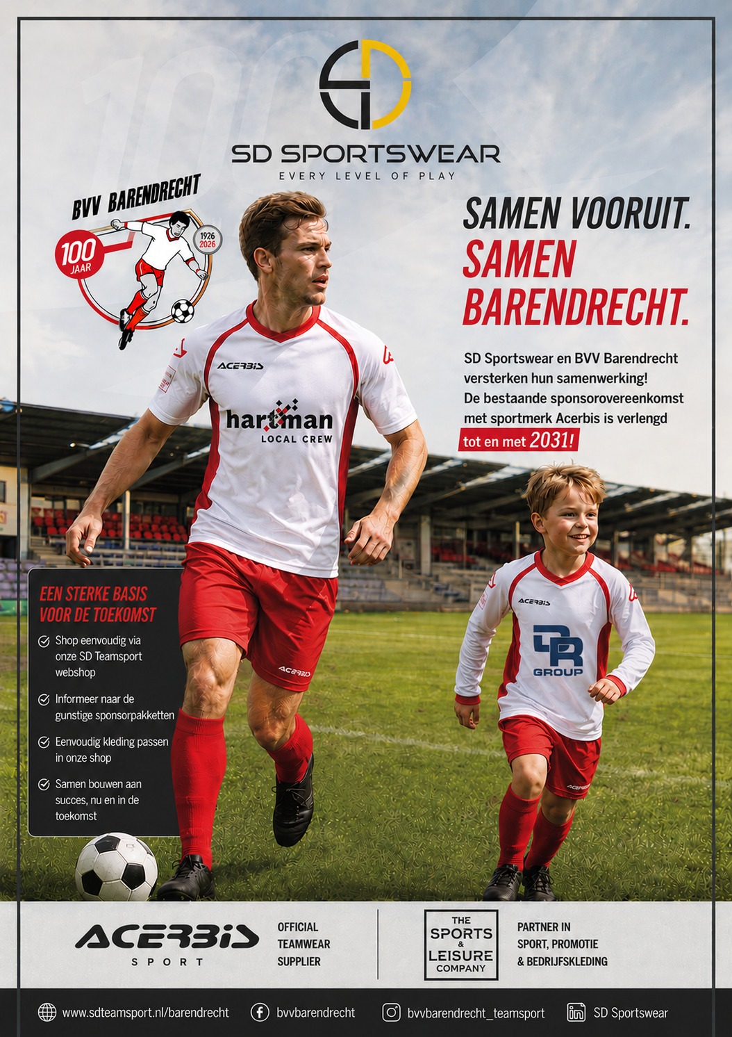 SD Sportswear en BVV Barendrecht verlengen en breiden uit